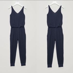 COS Jersey navy jumpsuit